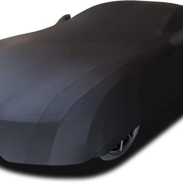 Indoor Car Cover Stretch Dustproof Protection Full Car Cover for Underground Garage, Car Show, Black
