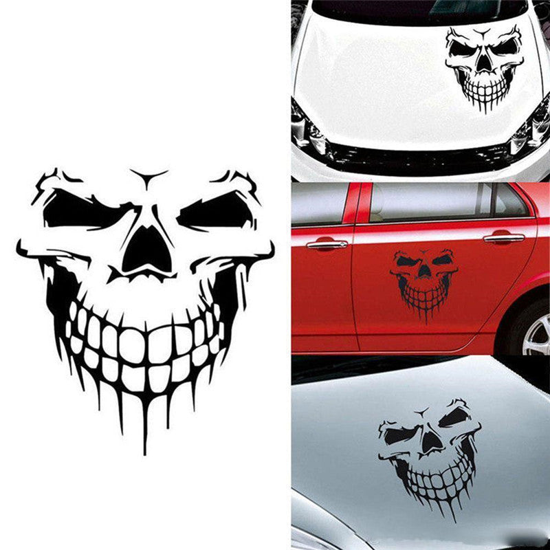 Skull And Crossbones Car Sticker On Hood Side Door