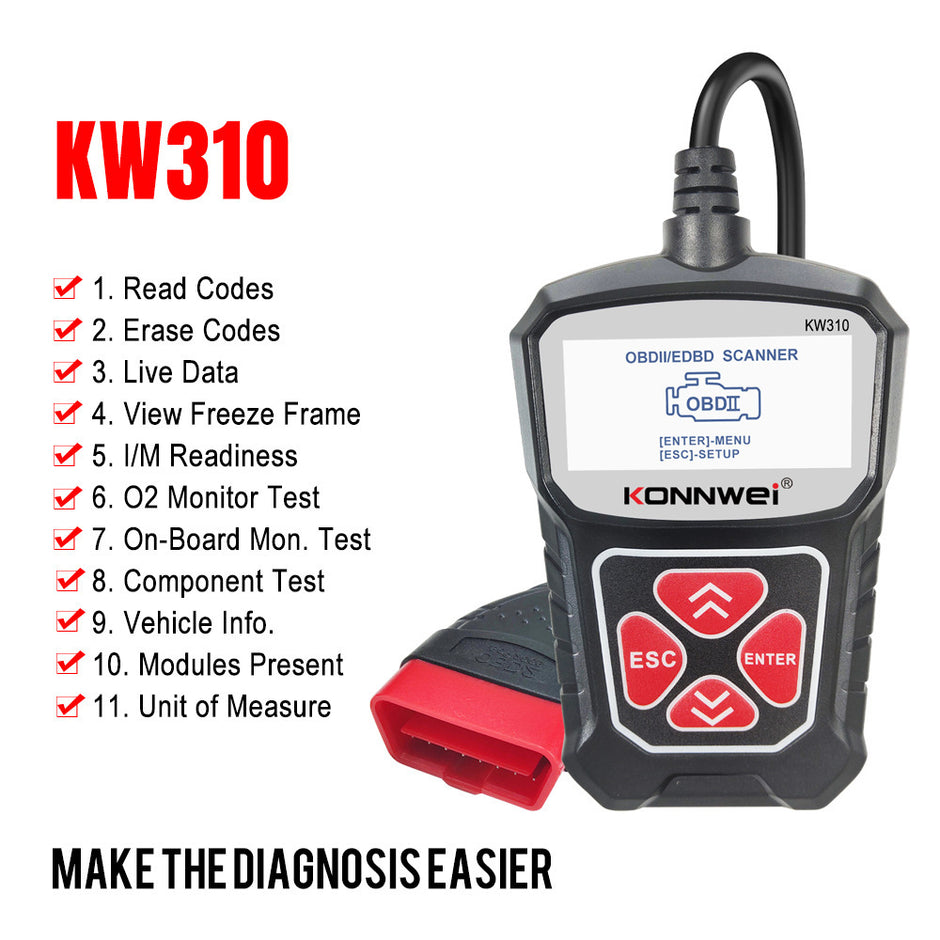 KW310 Car Diagnostic Barcode Scanner Reader Tool