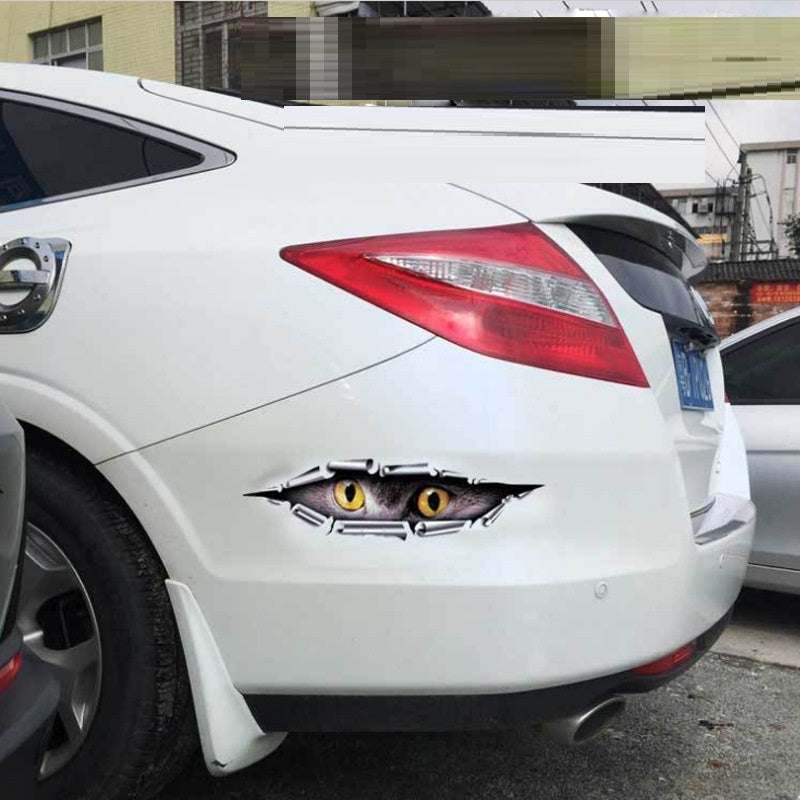 3D Tiger Eye and Eagle Eye Peeping Bumper Stickers