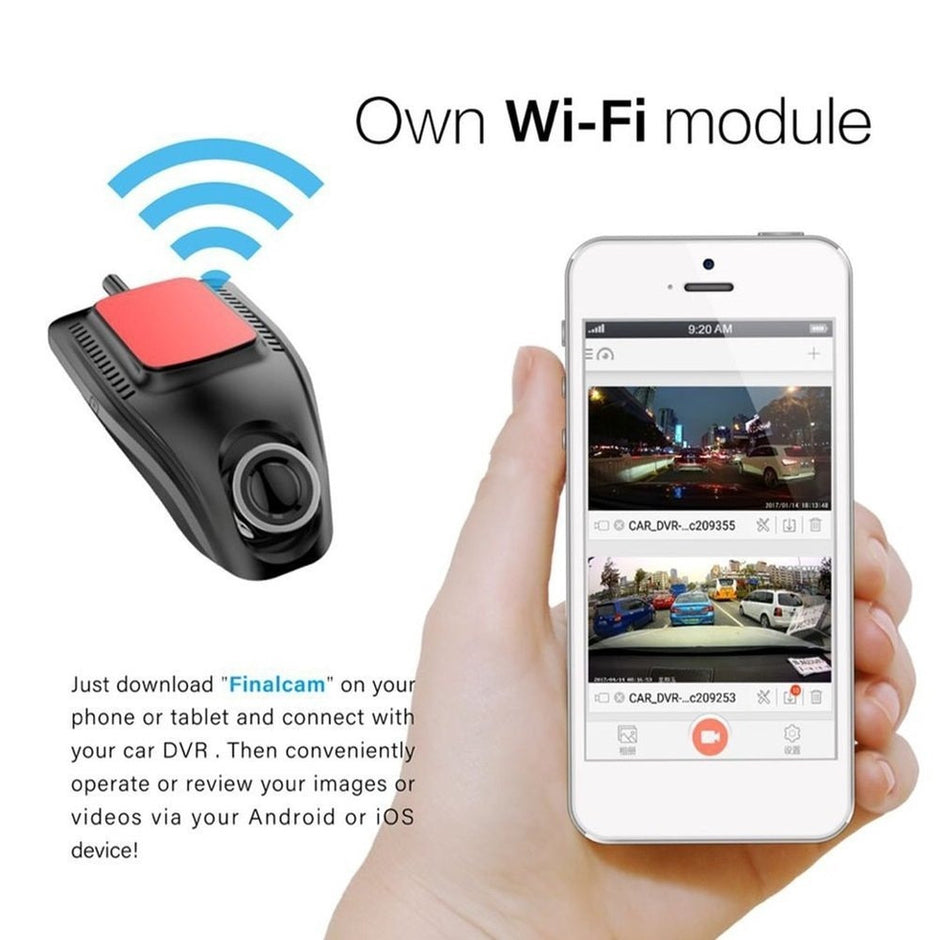 Compact WiFi Dash Cam – Full HD Car DVR Recorder