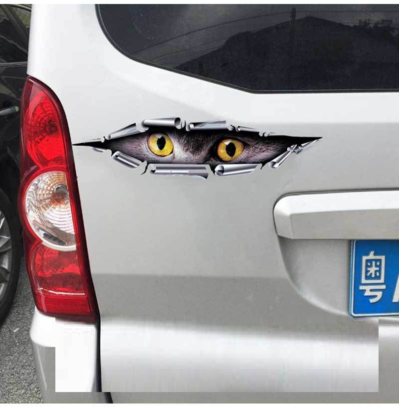 3D Tiger Eye and Eagle Eye Peeping Bumper Stickers