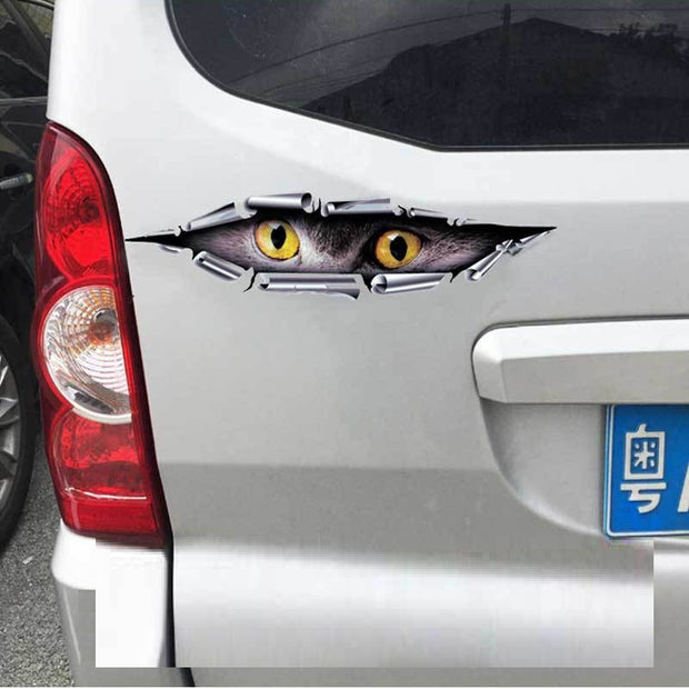 3D Tiger Eye and Eagle Eye Peeping Bumper Stickers