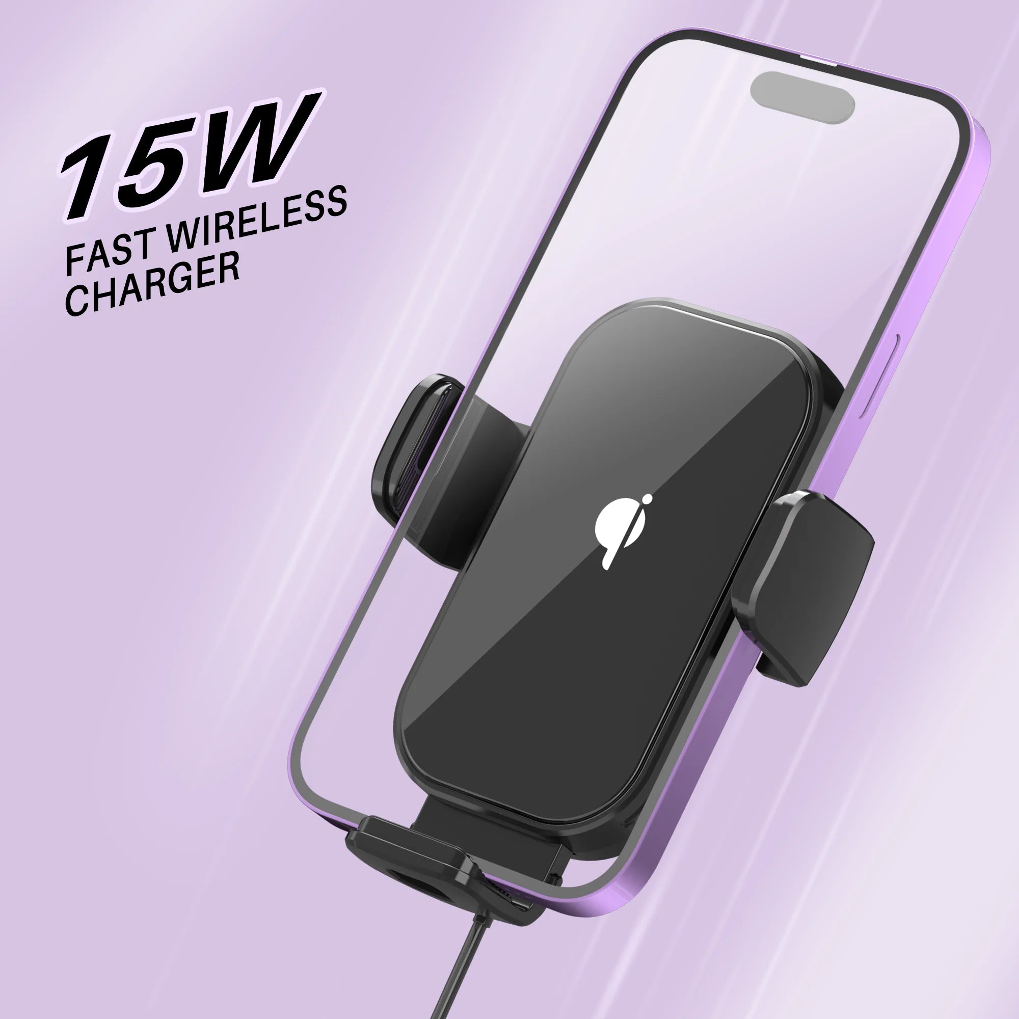 Wireless Charging Car Charger Mount, Fast Auto Clamping Car Charger Phone Holder for Iphone, Samsung, All Smartphones