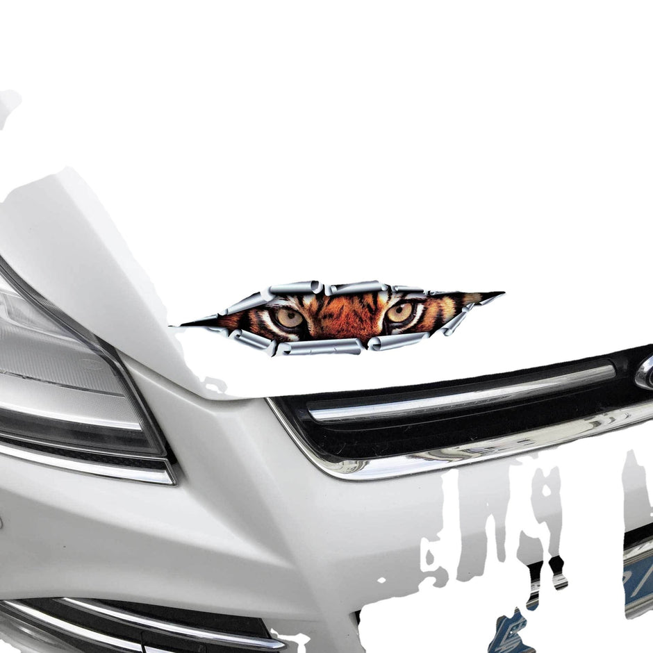 3D Tiger Eye and Eagle Eye Peeping Bumper Stickers