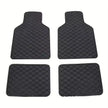 4Pc Universal Fit PU Leather Beige Car Floor Mat Non-Slip Auto Carpet Waterproof Foot Pads Protector Vehicle Interior Moulding