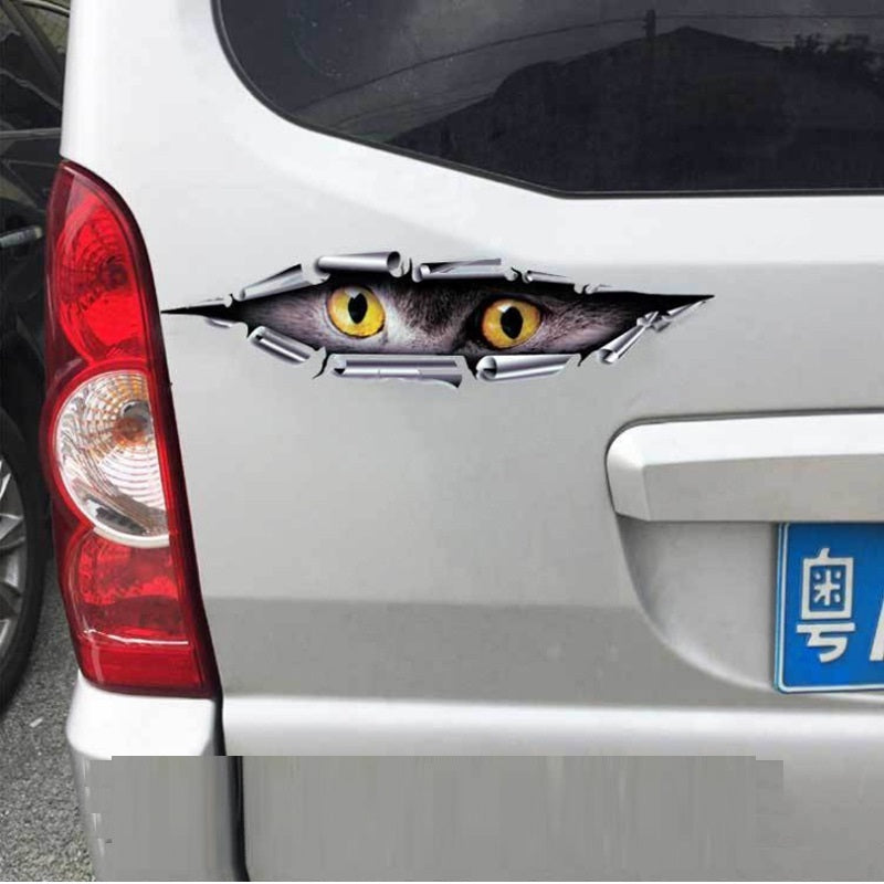 3D Tiger Eye and Eagle Eye Peeping Bumper Stickers