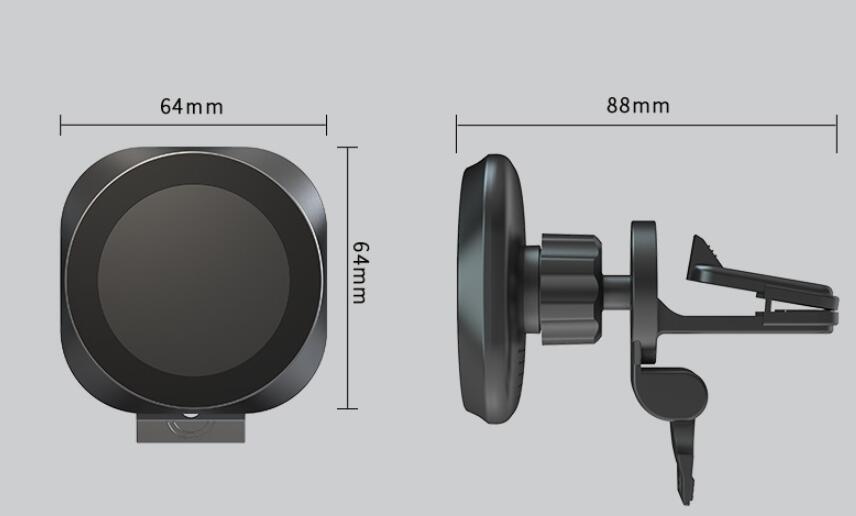 Black Magnetic Wireless Car Charger